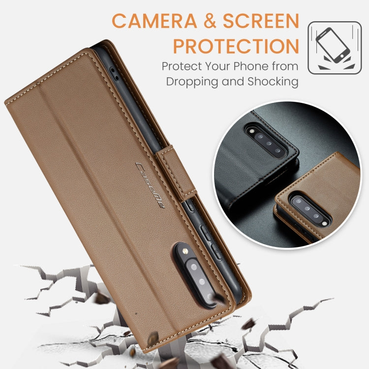 For Samsung Galaxy A30s / A50s / A50 CaseMe 023 Butterfly Buckle Litchi Texture RFID Anti-theft Leather Phone Case(Brown) - Galaxy Phone Cases by CaseMe | Online Shopping UK | buy2fix