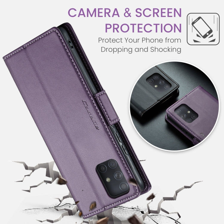 For Samsung Galaxy A71 4G CaseMe 023 Butterfly Buckle Litchi Texture RFID Anti-theft Leather Phone Case(Pearly Purple) - Galaxy Phone Cases by CaseMe | Online Shopping UK | buy2fix