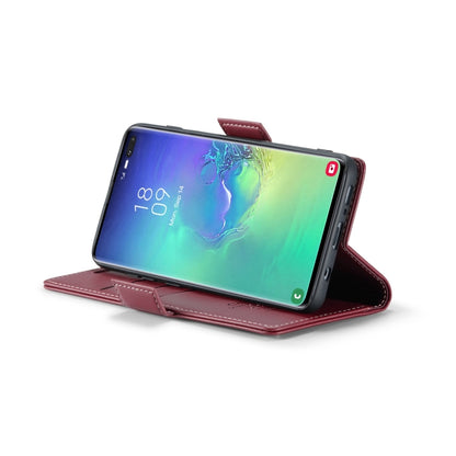 For Samsung Galaxy S10+ CaseMe 023 Butterfly Buckle Litchi Texture RFID Anti-theft Leather Phone Case(Wine Red) - Galaxy Phone Cases by CaseMe | Online Shopping UK | buy2fix