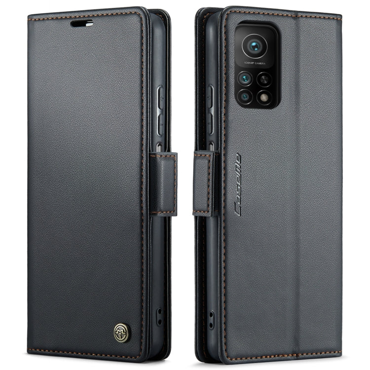 For Xiaomi Mi 10T 5G／10T Pro 5G CaseMe 023 Butterfly Buckle Litchi Texture RFID Anti-theft Leather Phone Case(Black) - Xiaomi Cases by CaseMe | Online Shopping UK | buy2fix