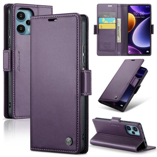 For Xiaomi Poco F5 5G/Redmi Note 12 Turbo 5G CaseMe 023 Butterfly Buckle Litchi Texture RFID Anti-theft Leather Phone Case(Pearly Purple) - Xiaomi Cases by CaseMe | Online Shopping UK | buy2fix