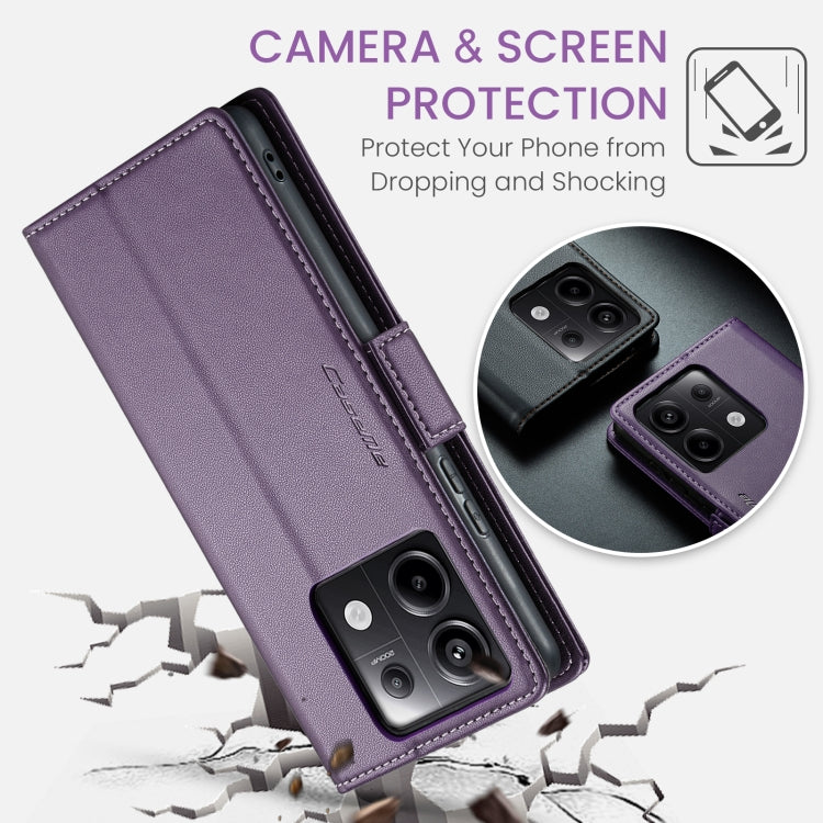 For Xiaomi Poco X6 5G CaseMe 023 Butterfly Buckle Litchi Texture RFID Anti-theft Leather Phone Case(Pearly Purple) - Xiaomi Cases by CaseMe | Online Shopping UK | buy2fix