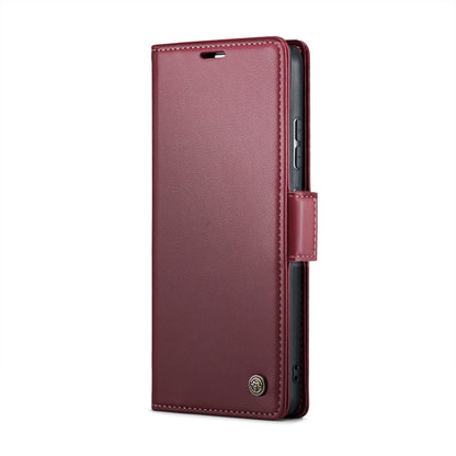 For Xiaomi Redmi Note 13 Pro+ 5G CaseMe 023 Butterfly Buckle Litchi Texture RFID Anti-theft Leather Phone Case(Wine Red) - Xiaomi Cases by CaseMe | Online Shopping UK | buy2fix