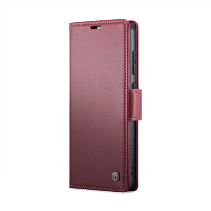 For Xiaomi Poco X6 Pro 5G/Redmi K70E 5G CaseMe 023 Butterfly Buckle Litchi Texture RFID Anti-theft Leather Phone Case(Wine Red) - K70E Cases by CaseMe | Online Shopping UK | buy2fix