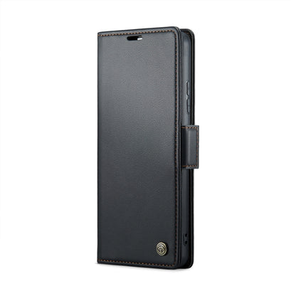 For Xiaomi Redmi Note 13 4G CaseMe 023 Butterfly Buckle Litchi Texture RFID Anti-theft Leather Phone Case(Black) - Xiaomi Cases by CaseMe | Online Shopping UK | buy2fix