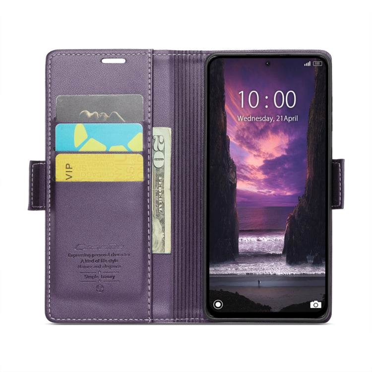 For Xiaomi Redmi Note 13 4G CaseMe 023 Butterfly Buckle Litchi Texture RFID Anti-theft Leather Phone Case(Pearly Purple) - Xiaomi Cases by CaseMe | Online Shopping UK | buy2fix