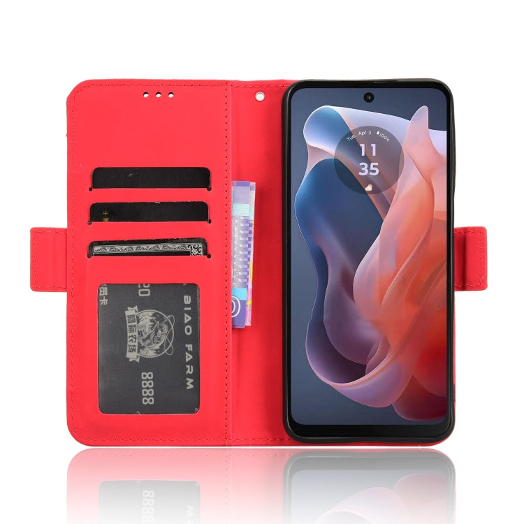 For Motorola Moto G Play 4G 2024 Skin Feel Calf Texture Card Slots Leather Phone Case(Red) - Motorola Cases by buy2fix | Online Shopping UK | buy2fix