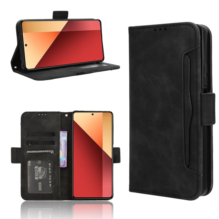 For Xiaomi Redmi Note 13 Pro 4G Global Skin Feel Calf Texture Card Slots Leather Phone Case(Black) - Note 13 Pro Cases by buy2fix | Online Shopping UK | buy2fix