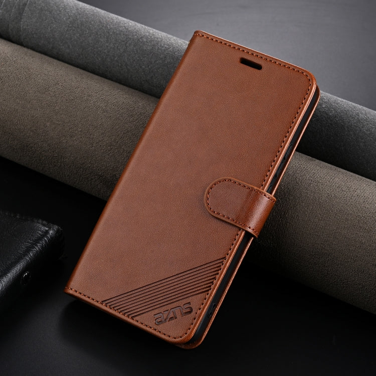 For vivo S18 AZNS Sheepskin Texture Flip Leather Phone Case(Brown) - S18 Cases by AZNS | Online Shopping UK | buy2fix