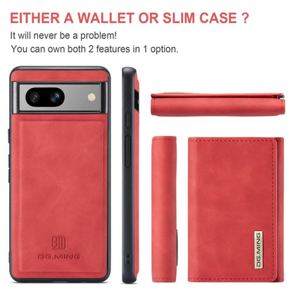 For Google Pixel 7A DG.MING M1 Series 3-Fold Multi Card Wallet + Magnetic Phone Case(Red) - Google Cases by DG.MING | Online Shopping UK | buy2fix