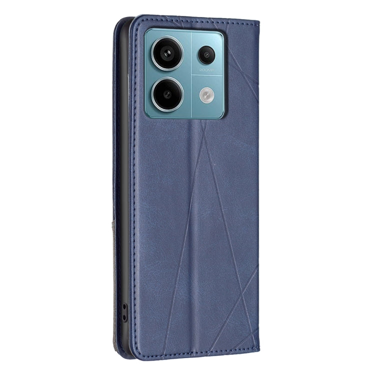 For Xiaomi Redmi Note 13 Pro 4G Global Rhombus Texture Magnetic Leather Phone Case(Blue) - Note 13 Pro Cases by buy2fix | Online Shopping UK | buy2fix