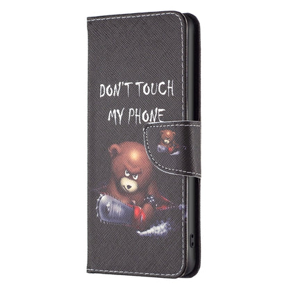 For Xiaomi Redmi Note 13 4G Global Colored Drawing Pattern Leather Phone Case(Bear) - Note 13 Cases by buy2fix | Online Shopping UK | buy2fix