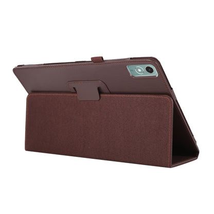 For Lenovo Xiaoxin Pad 11 2024 / M11 Litchi Texture Leather Tablet Case(Brown) - Lenovo by buy2fix | Online Shopping UK | buy2fix