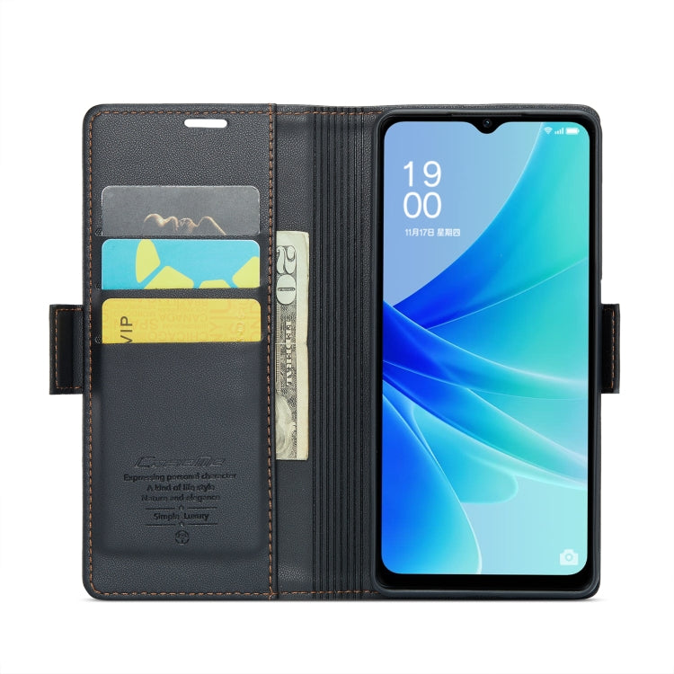 For OPPO A77 4G Global / A57e 4G CaseMe 023 Butterfly Buckle Litchi Texture RFID Anti-theft Leather Phone Case(Black) - OPPO Cases by CaseMe | Online Shopping UK | buy2fix