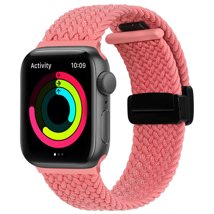 Magnetic Fold Clasp Woven Watch Band For Apple Watch 2 38mm(Pink) - Watch Bands by buy2fix | Online Shopping UK | buy2fix