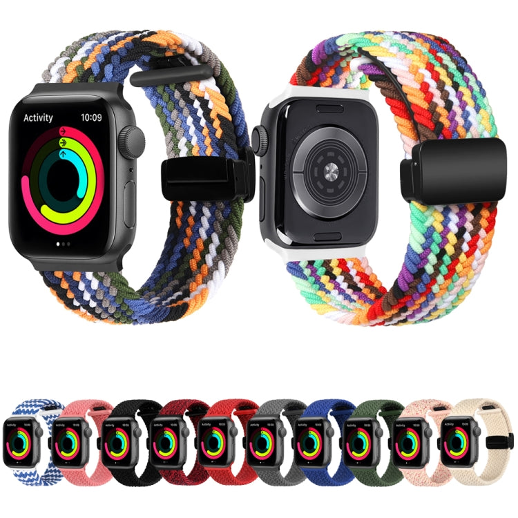 Magnetic Fold Clasp Woven Watch Band For Apple Watch 6 44mm(Starlight Color) - Watch Bands by buy2fix | Online Shopping UK | buy2fix