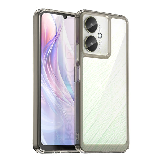 For Xiaomi Redmi 13R 5G Colorful Series Acrylic Hybrid TPU Phone Case(Transparent Grey) - 13R Cases by buy2fix | Online Shopping UK | buy2fix