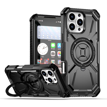 For iPhone 16 Pro Max Armor Series Holder Phone Case(Black) - iPhone 16 Pro Max Cases by buy2fix | Online Shopping UK | buy2fix