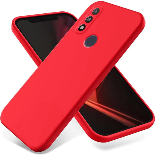 For Motorola G Pure 4G Pure Color Liquid Silicone Shockproof Phone Case(Red) - Motorola Cases by buy2fix | Online Shopping UK | buy2fix