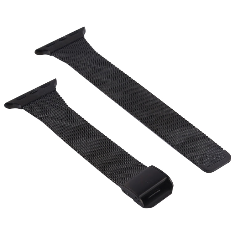 For Apple Watch Series 9&8&7 41mm / SE 3&SE 2&6&SE&5&4 40mm / 3&2&1 38mm Milanese Stainless Steel Watch Band(Black) - Watch Bands by buy2fix | Online Shopping UK | buy2fix