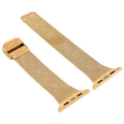 For Apple Watch Series 9&8&7 41mm / SE 3&SE 2&6&SE&5&4 40mm / 3&2&1 38mm Milanese Stainless Steel Watch Band(Gold) - Watch Bands by buy2fix | Online Shopping UK | buy2fix