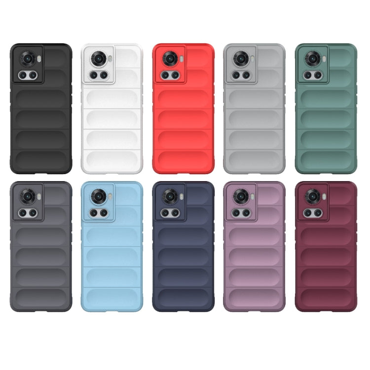 For OnePlus 10R 5G Global Magic Shield TPU + Flannel Phone Case(Light Blue) - OnePlus Cases by buy2fix | Online Shopping UK | buy2fix