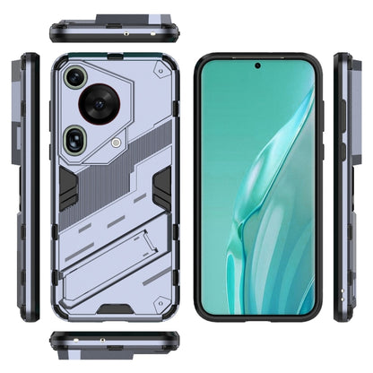 For Huawei Pura 70 Ultra Punk Armor 2 in 1 PC + TPU Phone Case with Holder(Grey) - Huawei Cases by buy2fix | Online Shopping UK | buy2fix