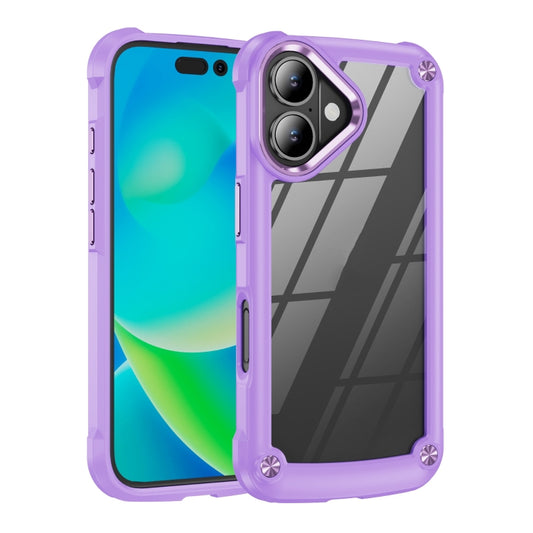 For iPhone 16 TPU + PC Lens Protection Phone Case(Purple) - iPhone 16 Cases by buy2fix | Online Shopping UK | buy2fix