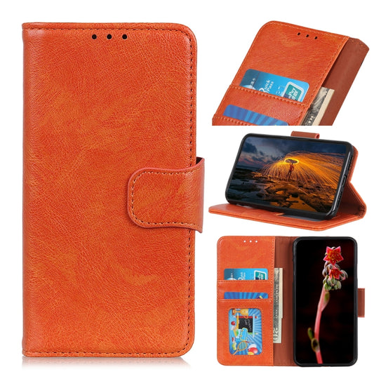 For iPhone 16 Nappa Texture Leather Case(Orange) - iPhone 16 Cases by buy2fix | Online Shopping UK | buy2fix