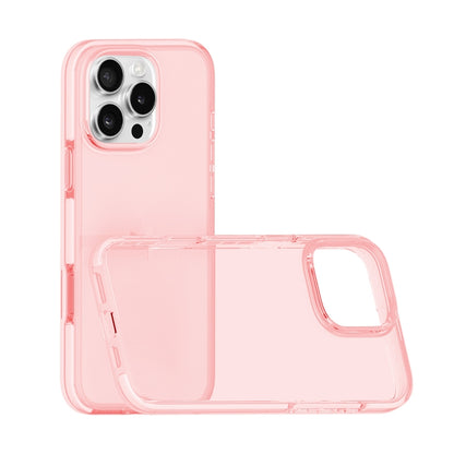 For iPhone 16 Pro Two-color Shockproof High Transparency TPU Phone Case(Pink) - iPhone 16 Pro Cases by buy2fix | Online Shopping UK | buy2fix