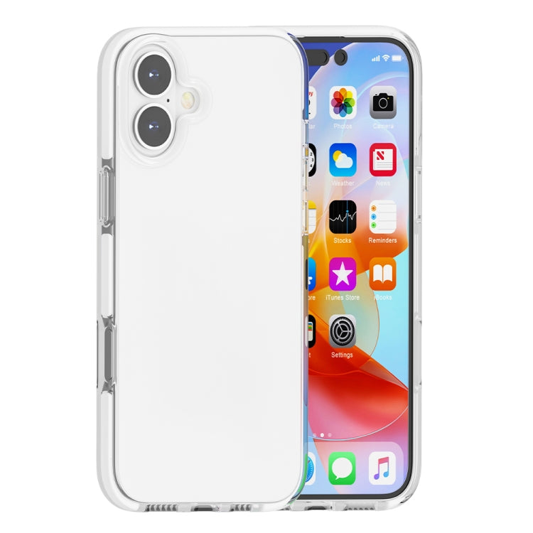 For iPhone 16 Plus Two-color Shockproof High Transparency TPU Phone Case(White) - iPhone 16 Plus Cases by buy2fix | Online Shopping UK | buy2fix