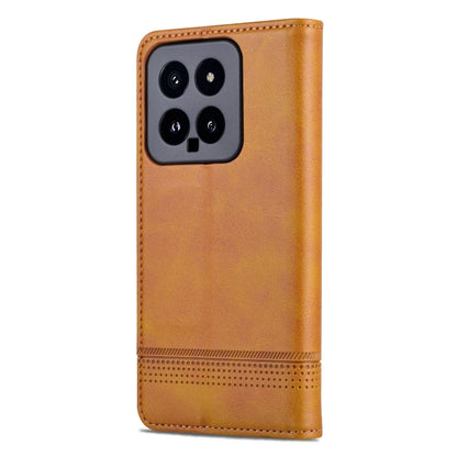 For Xiaomi 14 AZNS Magnetic Calf Texture Flip Leather Phone Case(Light Brown) - 14 Cases by AZNS | Online Shopping UK | buy2fix