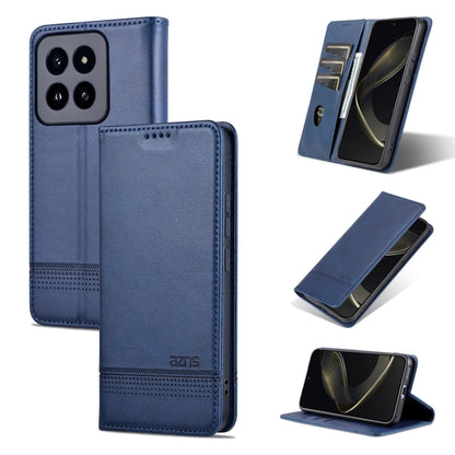 For Xiaomi 14 Pro AZNS Magnetic Calf Texture Flip Leather Phone Case(Dark Blue) - 14 Pro Cases by AZNS | Online Shopping UK | buy2fix