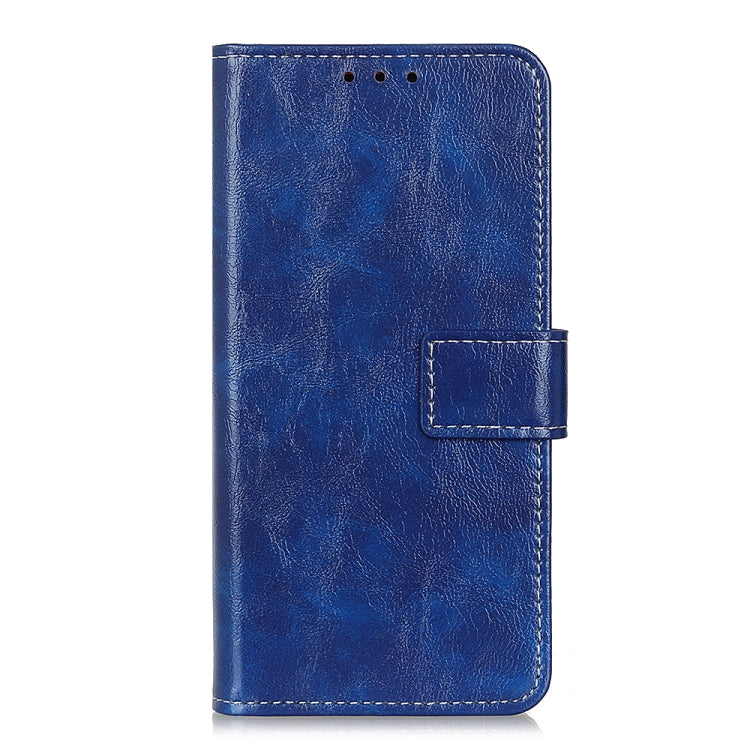 For iPhone 16 Retro Crazy Horse Texture Horizontal Flip Leather Phone Case(Blue) - iPhone 16 Cases by buy2fix | Online Shopping UK | buy2fix