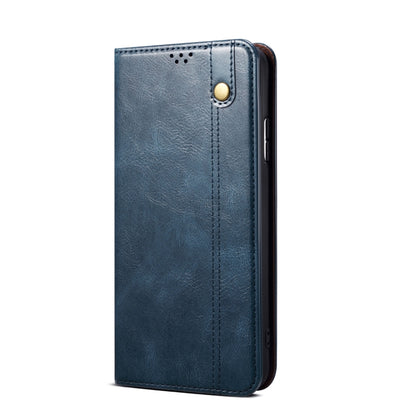 For vivo X100 Oil Wax Crazy Horse Texture Leather Phone Case(Blue) - X100 Cases by imak | Online Shopping UK | buy2fix