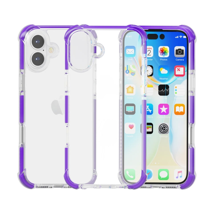 For iPhone 16 Four-corner Shockproof TPU + Acrylic Phone Case(Blue) - iPhone 16 Cases by buy2fix | Online Shopping UK | buy2fix