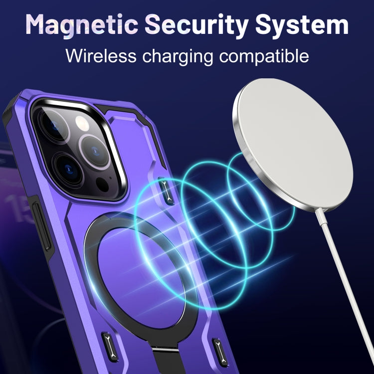 For iPhone 13 Pro Max Patronus MagSafe Magnetic Holder Phone Case(Purple) - iPhone 13 Pro Max Cases by buy2fix | Online Shopping UK | buy2fix