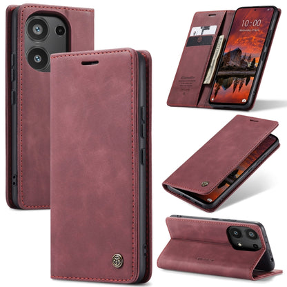 For Xiaomi Redmi Note 13 Pro 4G CaseMe 013 Multifunctional Horizontal Flip Leather Phone Case(Wine Red) - Xiaomi Cases by CaseMe | Online Shopping UK | buy2fix