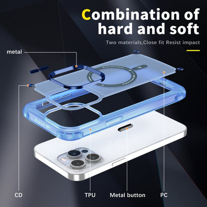 For iPhone 13 Pro Skin Feel TPU + PC MagSafe Magnetic Phone Case(Transparent Blue) - iPhone 13 Pro Cases by buy2fix | Online Shopping UK | buy2fix