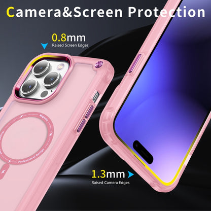 For iPhone 12 Pro Max Skin Feel TPU + PC MagSafe Magnetic Phone Case(Transparent Pink) - iPhone 12 Pro Max Cases by buy2fix | Online Shopping UK | buy2fix