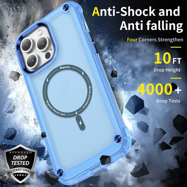 For iPhone 16 Pro Max Skin Feel TPU + PC MagSafe Magnetic Phone Case(Transparent Blue) - iPhone 16 Pro Max Cases by buy2fix | Online Shopping UK | buy2fix