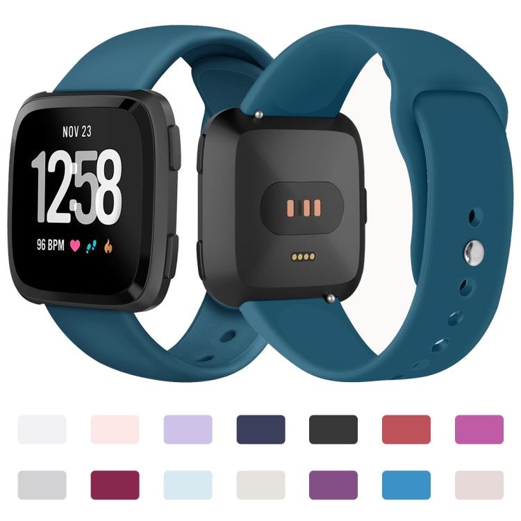 For Fitbit Versa 2 / Fitbit Versa / Fitbit Versa Lite Solid Color Silicone Watch Band, Size:L(White) - Watch Bands by buy2fix | Online Shopping UK | buy2fix
