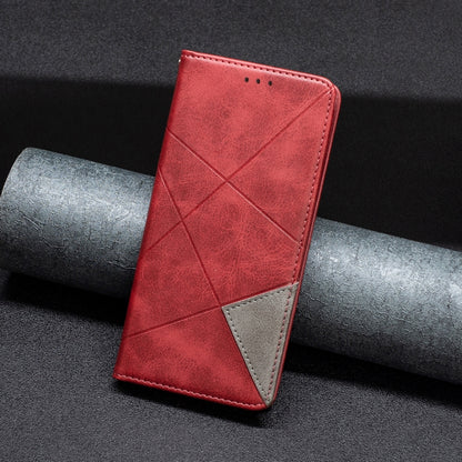 For iPhone 16 Pro Rhombus Texture Magnetic Leather Phone Case(Red) - iPhone 16 Pro Cases by buy2fix | Online Shopping UK | buy2fix