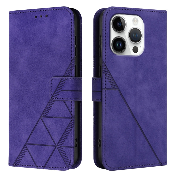 For iPhone 16 Pro Crossbody 3D Embossed Flip Leather Phone Case(Purple) - iPhone 16 Pro Cases by buy2fix | Online Shopping UK | buy2fix