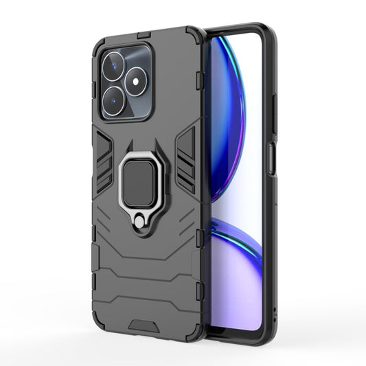 For Realme C53 4G Magnetic Ring Holder PC + TPU Phone Case(Black) - Realme Cases by buy2fix | Online Shopping UK | buy2fix