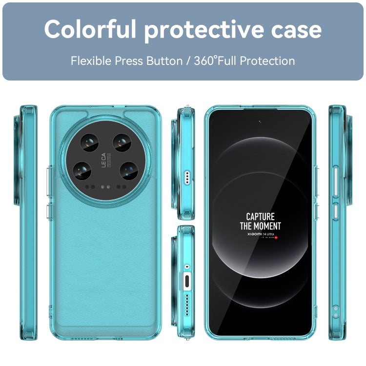 For Xiaomi 14 Ultra Candy Series TPU Phone Case(Transparent Blue) - 14 Ultra Cases by buy2fix | Online Shopping UK | buy2fix