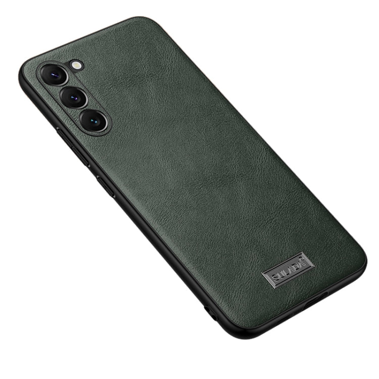 For Samsung Galaxy S24+ 5G SULADA Shockproof TPU + Handmade Leather Phone Case(Green) - Galaxy S24+ 5G Cases by SULADA | Online Shopping UK | buy2fix