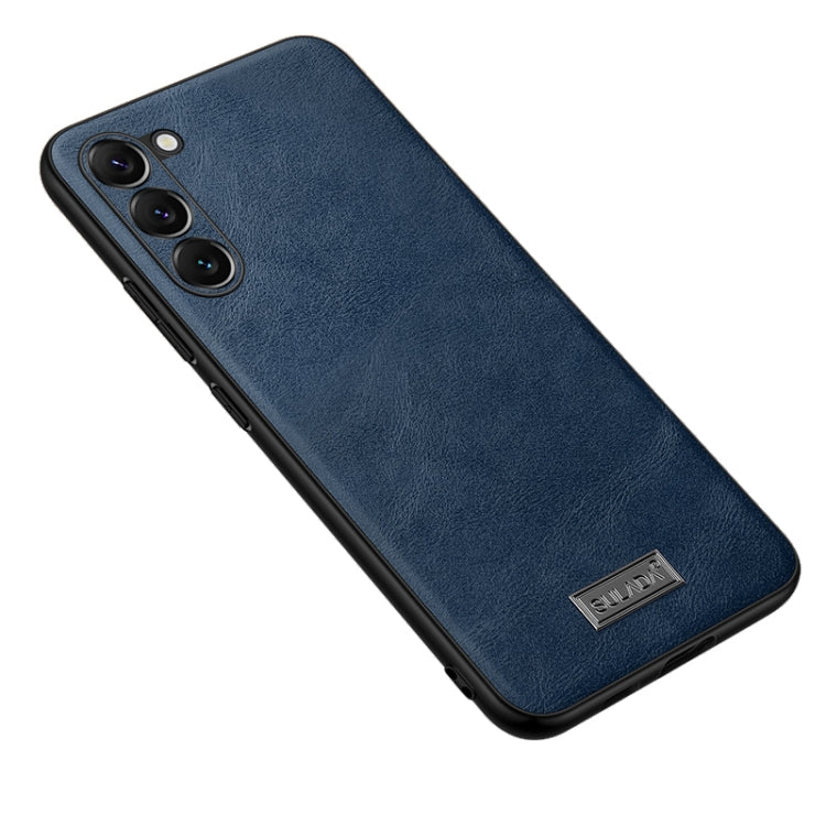 For Samsung Galaxy S24+ 5G SULADA Shockproof TPU + Handmade Leather Phone Case(Blue) - Galaxy S24+ 5G Cases by SULADA | Online Shopping UK | buy2fix