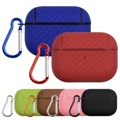 For AirPods Pro Woven Skin Texture PC TWS Earphone Protective Case(Red) - For AirPods Pro by buy2fix | Online Shopping UK | buy2fix