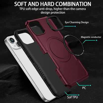 For iPhone 15 Plus MagSafe Shockproof Armor Phone Case(Wine Red) - iPhone 15 Plus Cases by buy2fix | Online Shopping UK | buy2fix